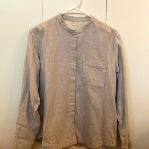 Muji women's gray cotton flannel shirt